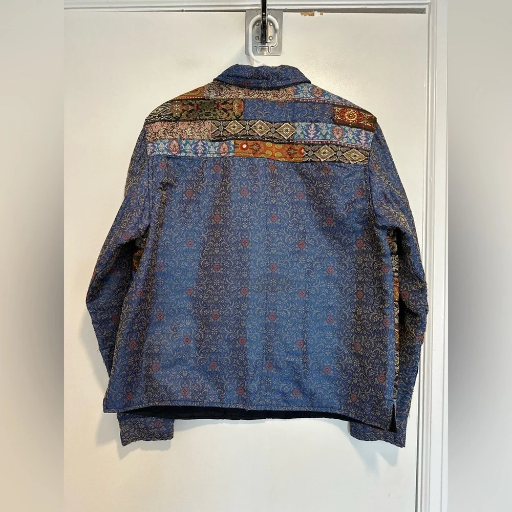 VTG 90s Coldwater Creek Sz:M Tapestry. Boho. Southwestern metallic bandana print